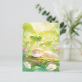 Sleeping Otter on Mossy Summer Log ポストカード (スタンド正面)