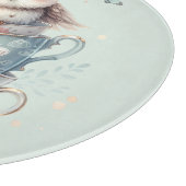 Sleeping Owl in Stacked Floral Teacups カッティングボード (角)