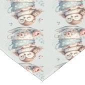 Sleeping Owl in Stacked Floral Teacups ショートテーブルランナー (コーナー)