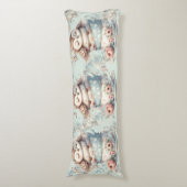 Sleeping Owl in Stacked Floral Teacups ボディピロー (正面縦)