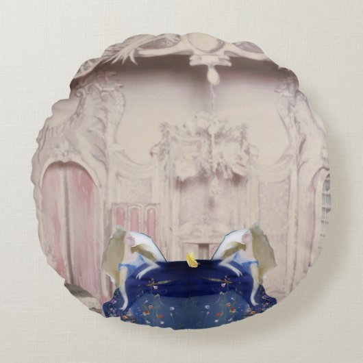 Sleeping Princess Round Pillow – Opalescent Dream ラウンドクッション (正面)