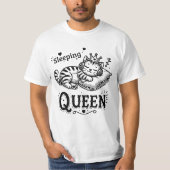 Sleeping Queen– Katzen Schlaf Tシャツ (正面)