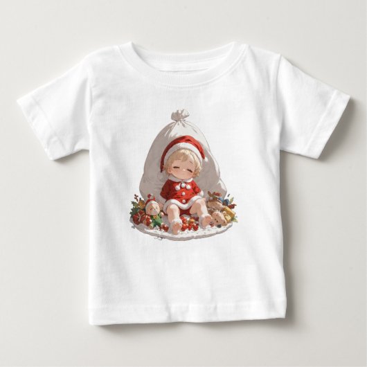 Sleeping Santa Christmas Fine Jersey Baby Tee ベビーTシャツ (正面)