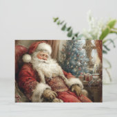 Sleeping Santa Claus Happy Holidays Flat カード (スタンド正面)