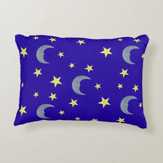 Sleeping Sky Fabric - blue アクセントクッション (裏面)