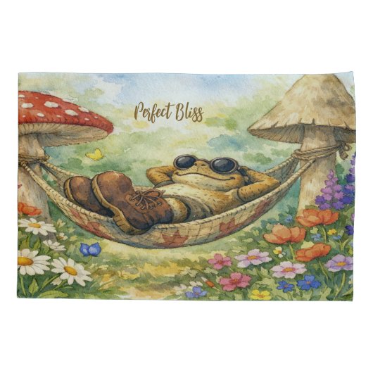 Sleeping Toad and Mushrooms Pillowcase Set  枕カバー (裏面-左)