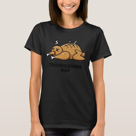Sleeping Turkey Humor Thanksgiving Tシャツ (正面)