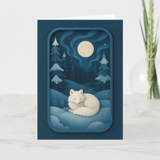 Sleeping White Fox Under Moonlight Card カード