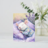 Sleeping White Mouse ポストカード (スタンド正面)