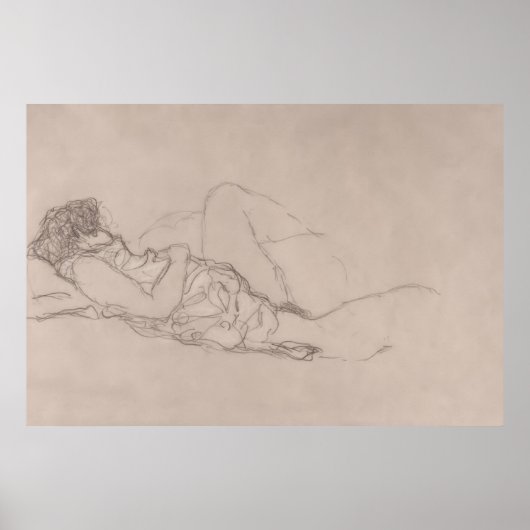 Sleeping Woman (ca. 1916-1917) by Gustavクリムト. ポスター (正面)