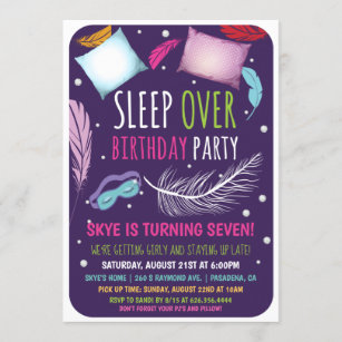 Sleepoverのスランバー・パーティーの誕生日の招待状 招待状