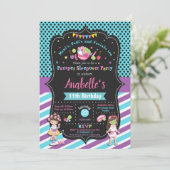 Sleepoverのパーティーの誕生日の招待状の女の子を甘やかして下さい 招待状 (スタンド正面)