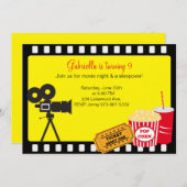 Sleepover/映画夜招待状 招待状 (正面/裏面)