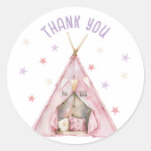 Sleepover Pajama Birthday Party ラウンドシール (正面)