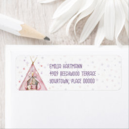 Sleepover Pajama Birthday Party Return Address ラベル