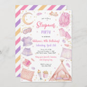 Sleepover Party Girl Spa Pink Birthday Invitation 招待状 (正面/裏面)