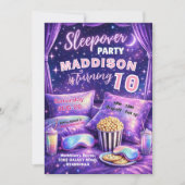  Sleepover Party Invitation Girl Pajama Birthday  招待状 (正面)