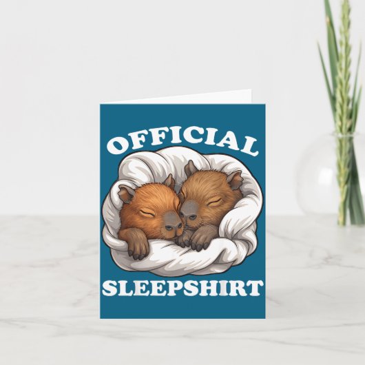 Sleepshirt Funny Capybara Nigh Capybara Lover  カード (正面)