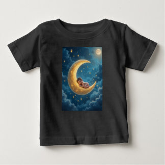 Sleepy baby moon T-Shirt ベビーTシャツ