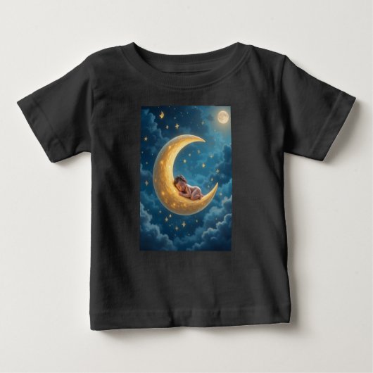Sleepy baby moon T-Shirt ベビーTシャツ (正面)