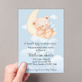Sleepy Bear Baby Shower Invitation  アクリル招待状 (インサイチュ (ポータブル))