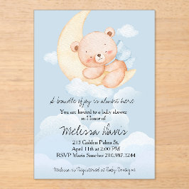 Sleepy Bear Baby Shower Invitation  アクリル招待状