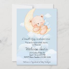 Sleepy Bear Baby Shower Invitation  マグネット招待状