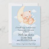 Sleepy Bear Baby Shower Invitation  招待状 (正面)