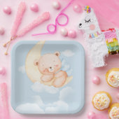Sleepy Bear Baby Shower Paper Plates ペーパープレート (パーティー)