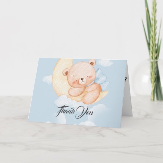 Sleepy Bear Baby Shower Thank You Card サンキューカード (正面)
