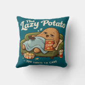 Sleepy Beige Cartoon Potato Sofa Comfort Design クッション (裏面)