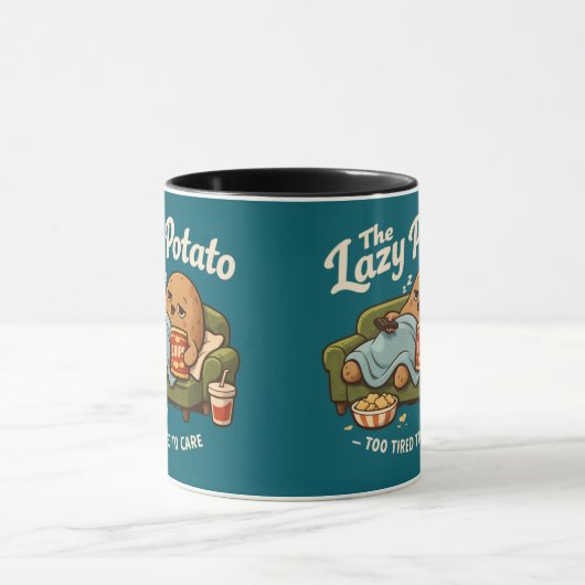 Sleepy Beige Cartoon Potato Sofa Comfort Design マグカップ (中央)