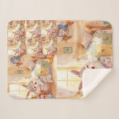 "Sleepy Bunny Kids Blanket – Cozy Repeated Rabbit  シェルパブランケット (正面(横))