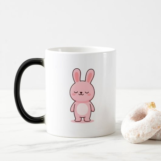 Sleepy Bunny Minimal Kawaii Style モーフィングマグカップ (ドーナツ)