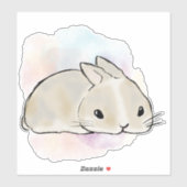 Sleepy bunny watercolor  シール (シート)