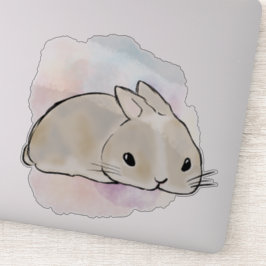 Sleepy bunny watercolor  シール