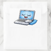 Sleepy Cartoon Laptop Character Sticker 長方形シール (バッグ)