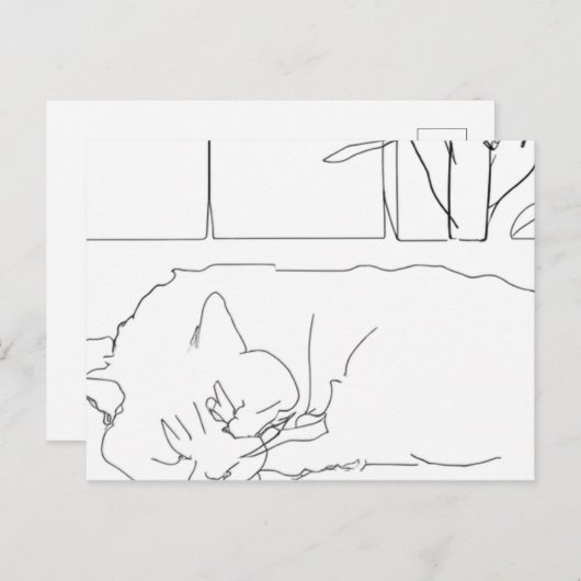 Sleepy Cat ポストカード (正面/裏面)