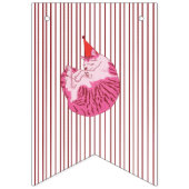 Sleepy Cat 1st Birthday Yellow Stripes バンティングフラッグ (第1の旗)