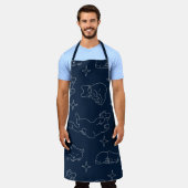 Sleepy Cat Apron – Whimsical Cat Pattern エプロン (着用した状態)