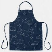 Sleepy Cat Apron – Whimsical Cat Pattern エプロン (正面)