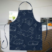 Sleepy Cat Apron – Whimsical Cat Pattern エプロン