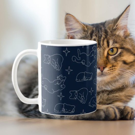 Sleepy Cat Classic Mug –Cozy Nap-Lover Cat Pattern コーヒーマグカップ
