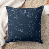 Sleepy Cat Lover Throw Pillow – Cozy Pattern クッション (ブランケット)