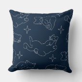 Sleepy Cat Lover Throw Pillow – Cozy Pattern クッション (正面)