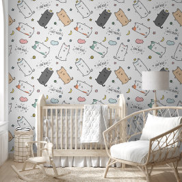 Sleepy Cat pattern for Your Kid Room 壁紙