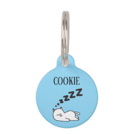 Sleepy Cat Pesonalized ペット　ネームタグ