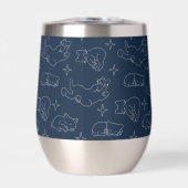 Sleepy Cat Thermal Wine Tumbler – Napping Cat (正面)