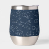 Sleepy Cat Thermal Wine Tumbler – Napping Cat (左面)