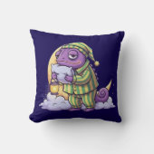 Sleepy Chameleon Wall Clock – Dreamy & Whimsical T クッション (正面)